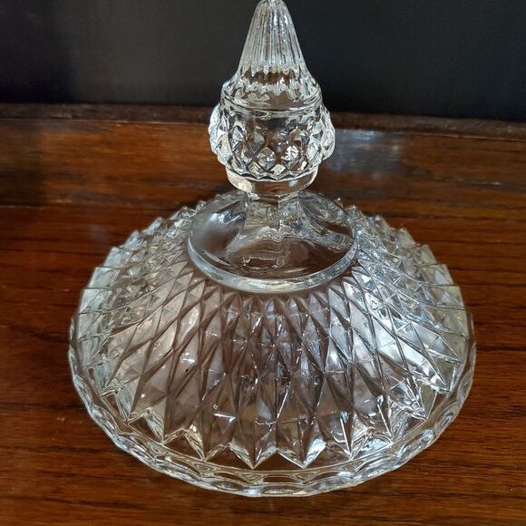 Vintage Diamond Point Clear with Ruby Rim Band Ice Bucket Indiana Glass - Picture 4 of 7